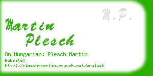 martin plesch business card